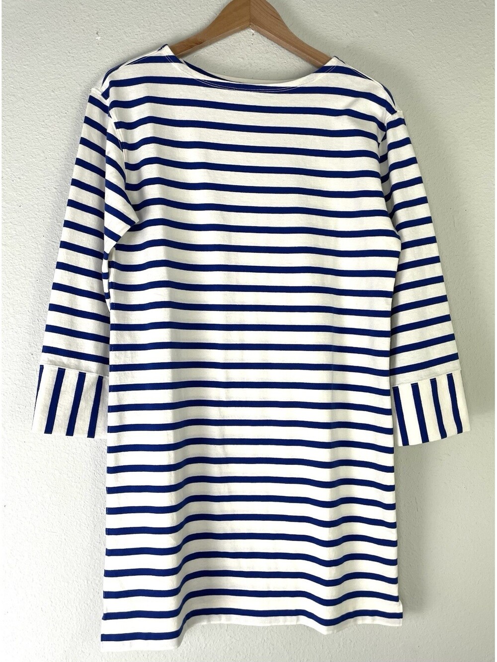 Everlane Blue White Striped Cotton Tshirt Dress 3/4 Sleeve Nautical Beach XS